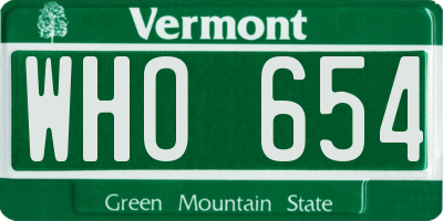 VT license plate WHO654