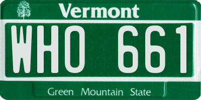 VT license plate WHO661