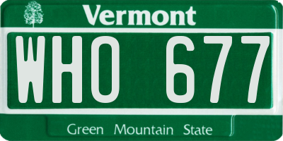 VT license plate WHO677