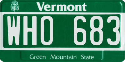 VT license plate WHO683