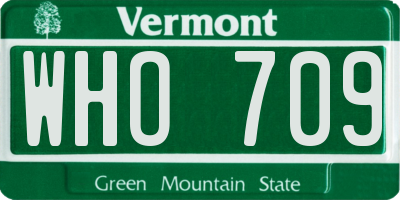 VT license plate WHO709