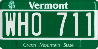 VT license plate WHO711