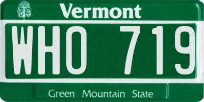 VT license plate WHO719