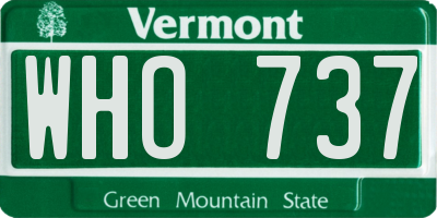 VT license plate WHO737