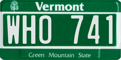 VT license plate WHO741
