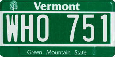 VT license plate WHO751