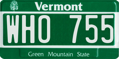 VT license plate WHO755