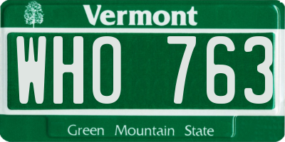 VT license plate WHO763