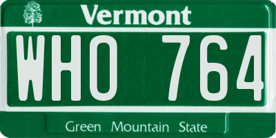 VT license plate WHO764