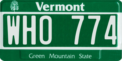 VT license plate WHO774