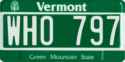 VT license plate WHO797