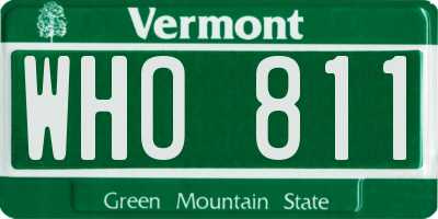 VT license plate WHO811