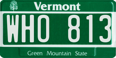 VT license plate WHO813