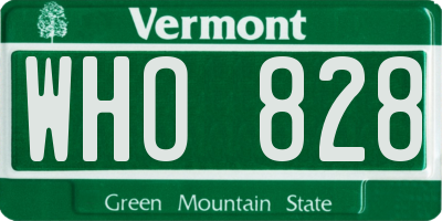 VT license plate WHO828