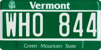VT license plate WHO844