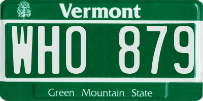 VT license plate WHO879