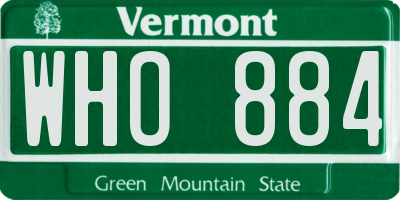 VT license plate WHO884