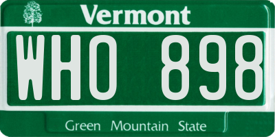 VT license plate WHO898