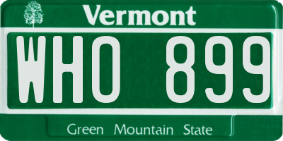 VT license plate WHO899