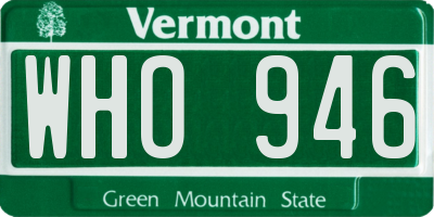 VT license plate WHO946