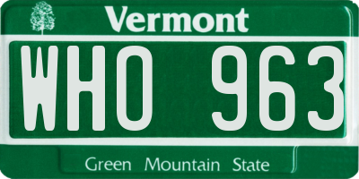 VT license plate WHO963
