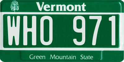 VT license plate WHO971