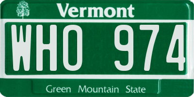 VT license plate WHO974