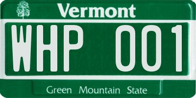 VT license plate WHP001
