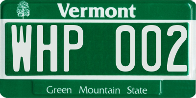 VT license plate WHP002