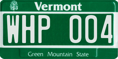 VT license plate WHP004