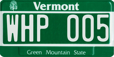 VT license plate WHP005