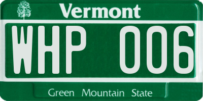 VT license plate WHP006
