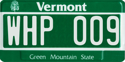 VT license plate WHP009