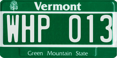 VT license plate WHP013