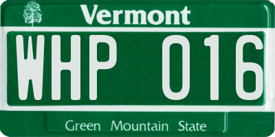 VT license plate WHP016