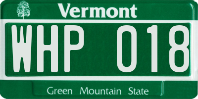 VT license plate WHP018