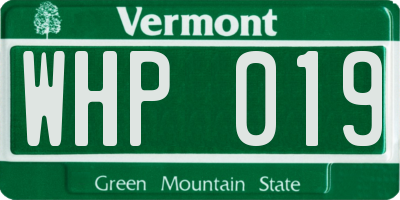 VT license plate WHP019
