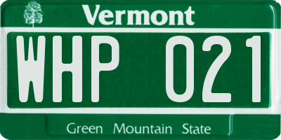 VT license plate WHP021