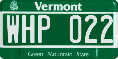 VT license plate WHP022