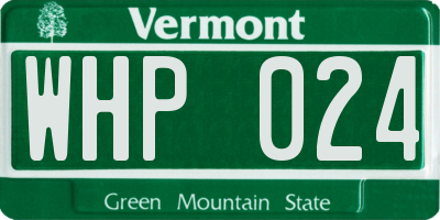 VT license plate WHP024