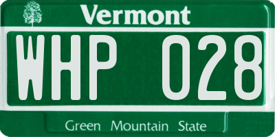 VT license plate WHP028
