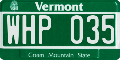 VT license plate WHP035