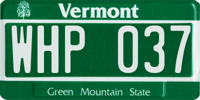 VT license plate WHP037