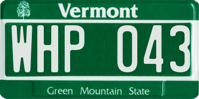 VT license plate WHP043
