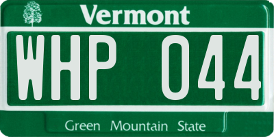 VT license plate WHP044