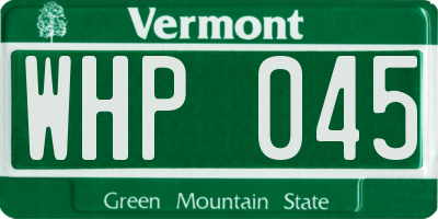 VT license plate WHP045