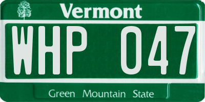 VT license plate WHP047