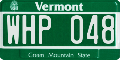 VT license plate WHP048
