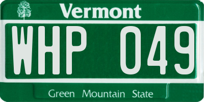 VT license plate WHP049