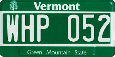 VT license plate WHP052